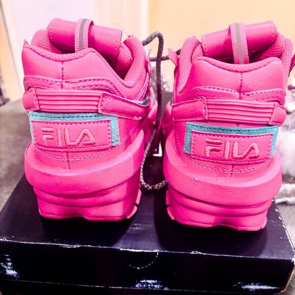 Fila Disruptor II Premium Women Casual Platform Shoe Hot Pink Sneaker SZ 8 - Picture 1 of 5